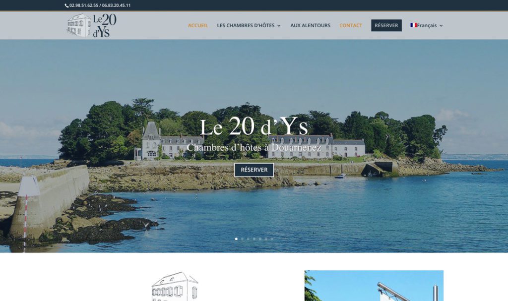 Réalisation du site web Le 20 d'Ys à Douarnenez par CreaWebsense