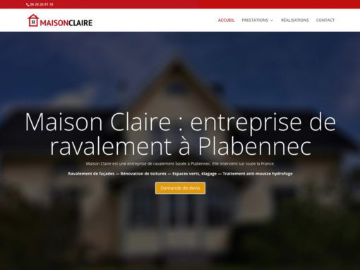 Refonte du site web MAISON CLAIRE