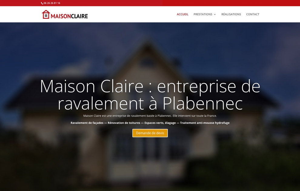 Refonte du site web MAISON CLAIRE
