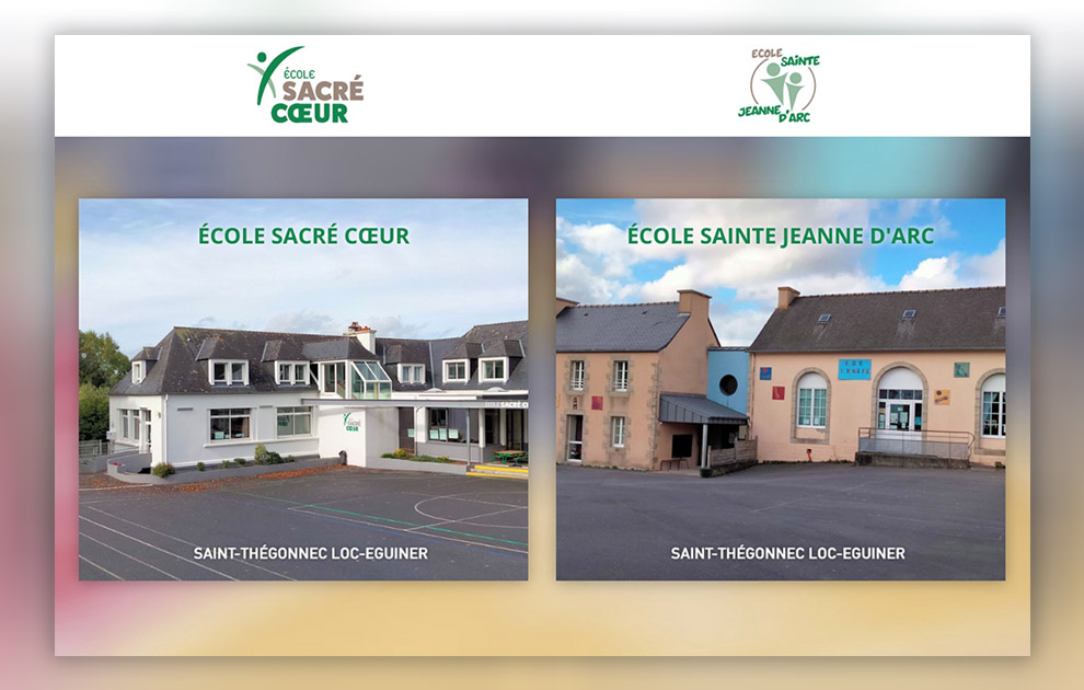 Réalisation du site web des écoles Sacré Cœur et Sainte Jeanne d'Arc à Saint-Thégonnec Loc-Éguiner par CreaWebsense