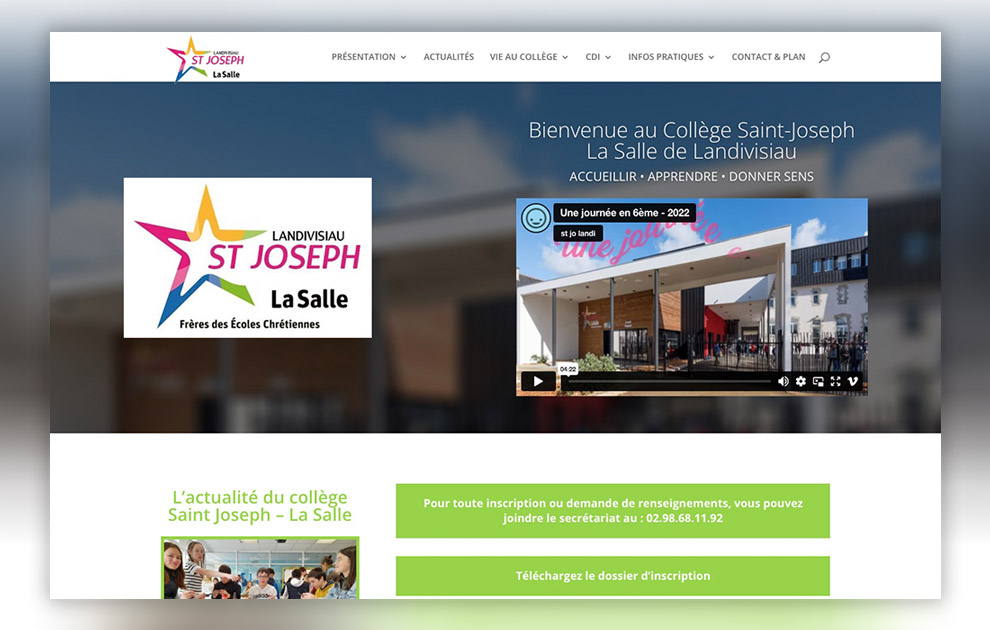 Réalisation du site web du Collège Saint-Joseph de Landivisiau par CreaWebsense