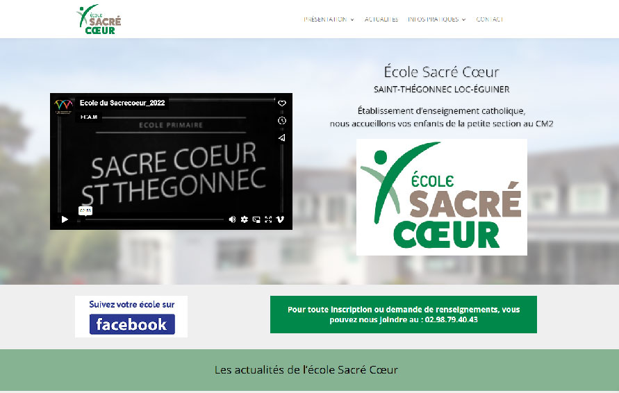 Réalisation du site web des écoles de Saint-Thégonnec Loc-Eguiner par CreaWebsense Douarnenez