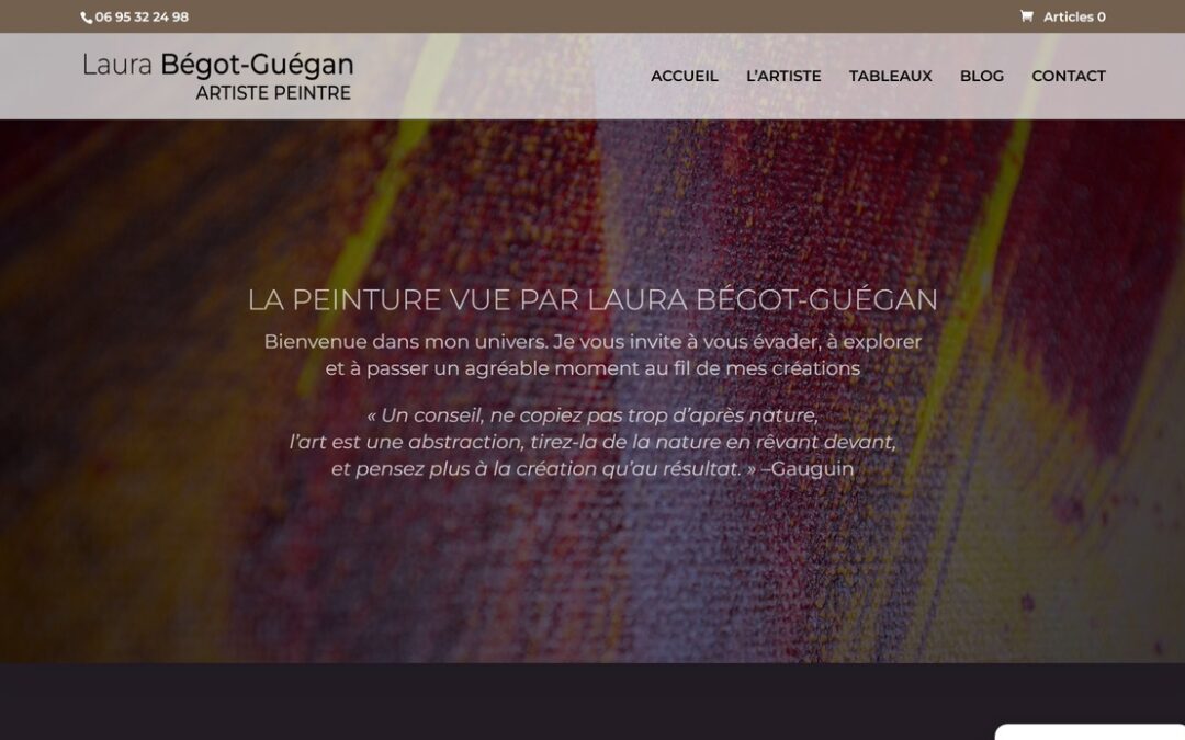 Création du site internet, artiste peintre