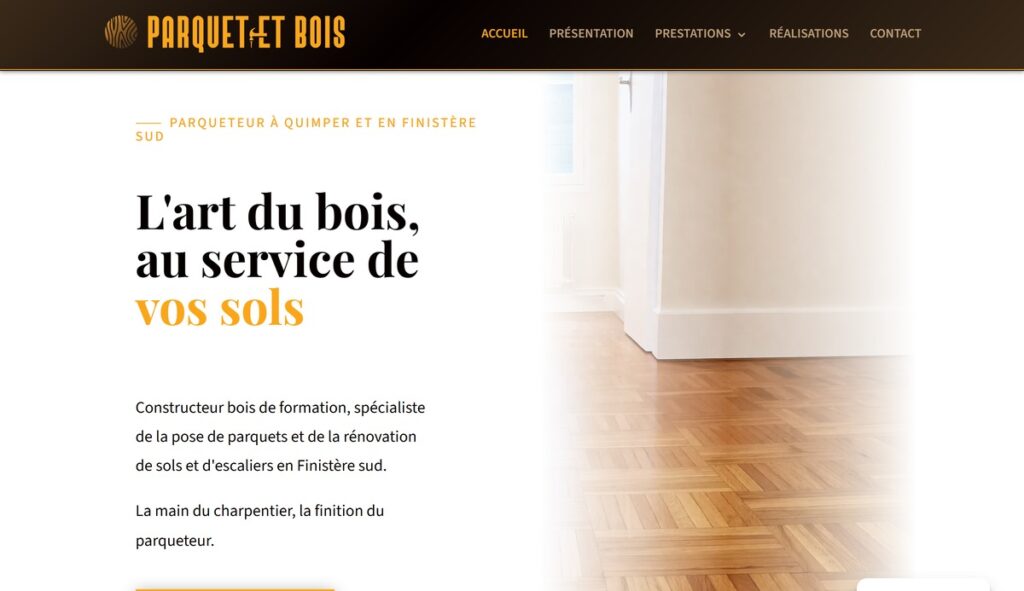 Création du site internet Parquet et Bois à Quimper