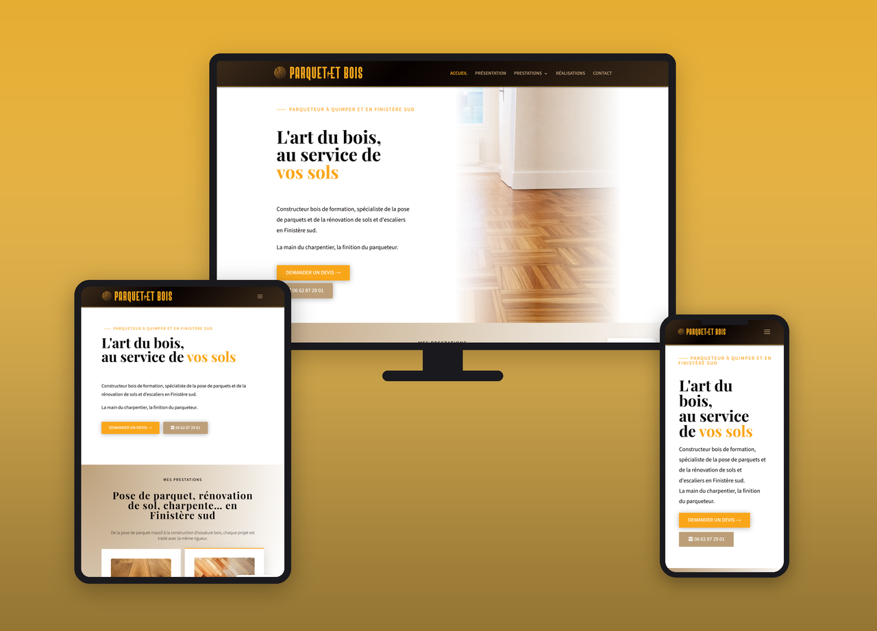 Réalisation du site web Parquet et Bois